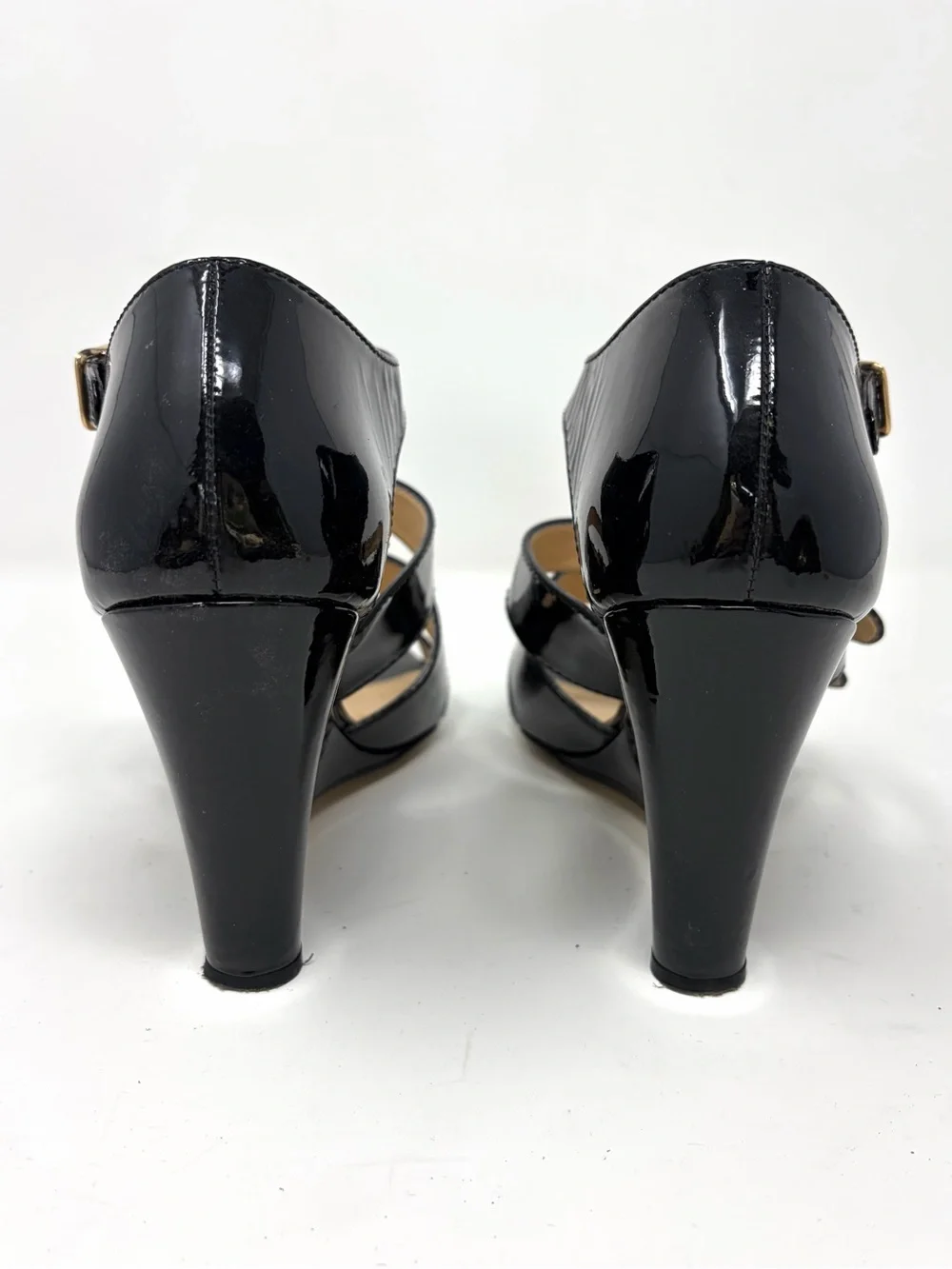 J. Crew Made In Italy Patent Leather Strappy Wedge 8